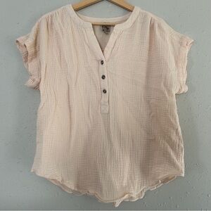 Como Vintage Peach Orange Blouse Casual Summer XL